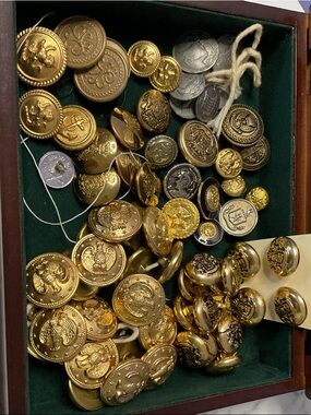 Huge lot collection of old and vintage military buttons